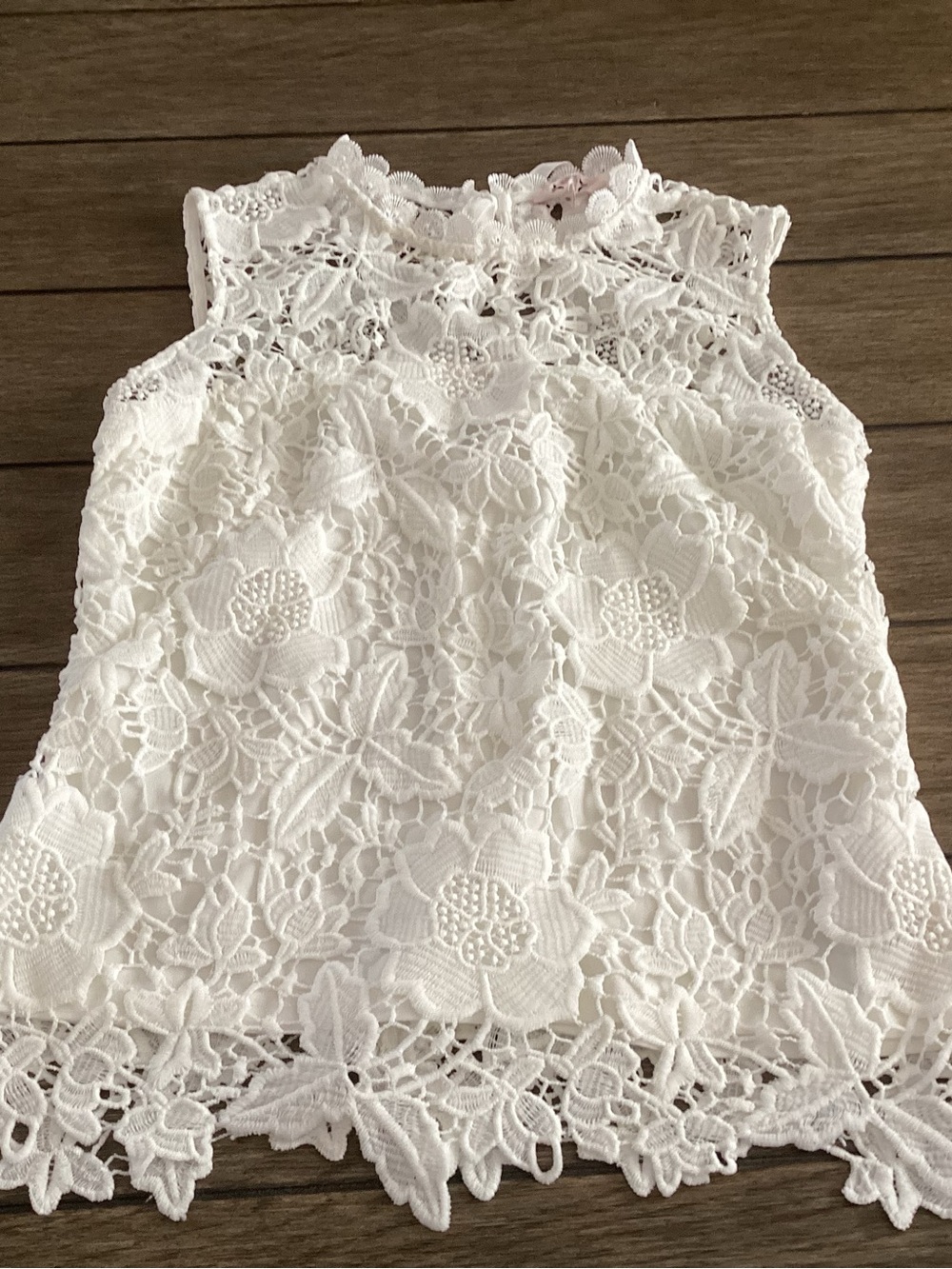 Nanette Lepore White Floral Lace High-Neck Camisole
